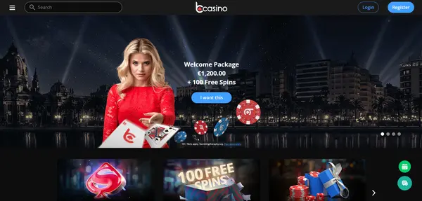 Screenshot of bCasino Casino website