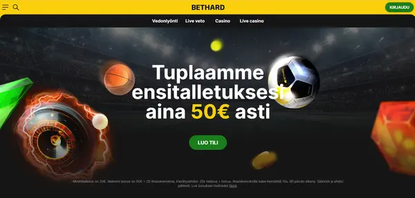 Screenshot of Bethard Casino Casino website