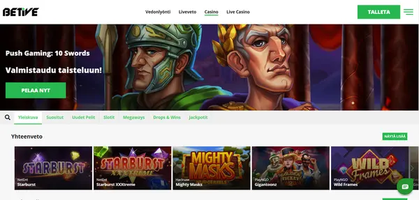 Screenshot of Betive Casino Casino website