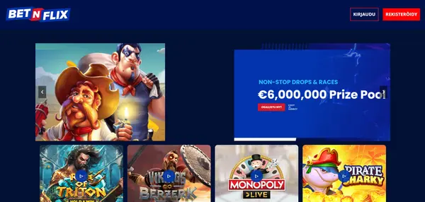 Screenshot of BetNFlix Casino Casino website