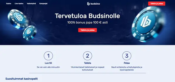 Screenshot of Budsino Casino Casino website