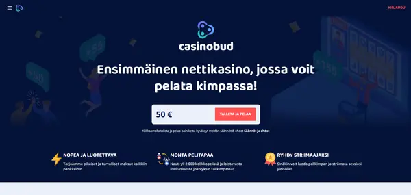 Screenshot of CasinoBud Casino website