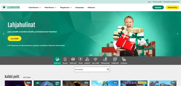 Screenshot of Casinohuone Casino website