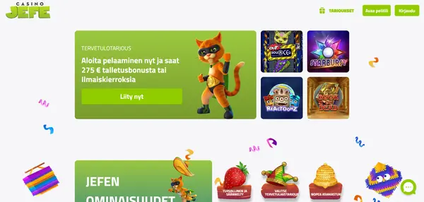 Screenshot of CasinoJefe Casino website