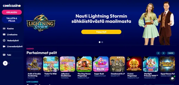 Screenshot of CoolCasino Casino website