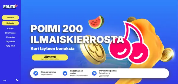 Screenshot of Fruta Casino Casino website