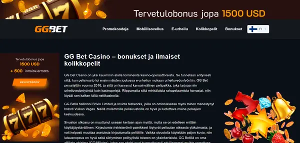 Screenshot of GGBet Casino Casino website