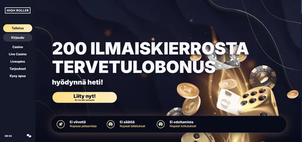 Screenshot of Highroller Casino Casino website