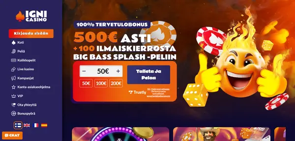 Screenshot of Igni Casino Casino website