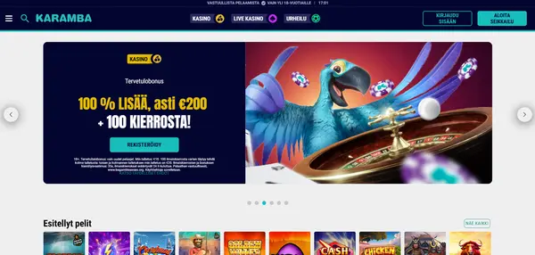 Screenshot of Karamba Casino Casino website