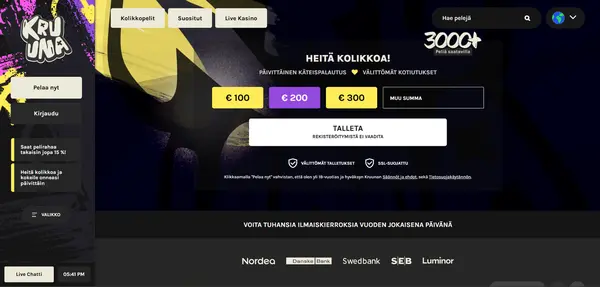 Screenshot of Kruuna Casino Casino website
