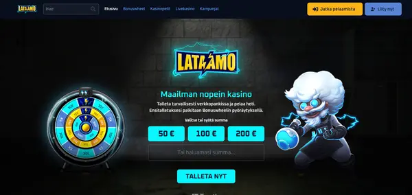 Screenshot of Lataamo Casino Casino website