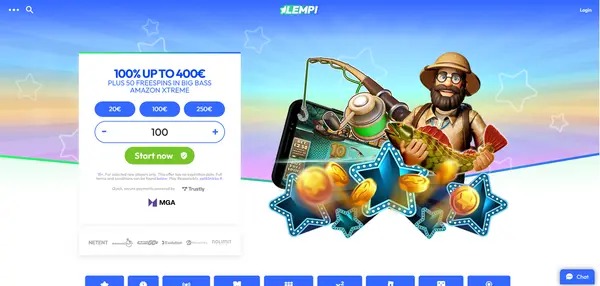 Screenshot of Lempi Casino Casino website
