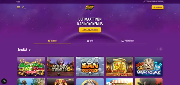 Screenshot of Lucky Casino Casino website