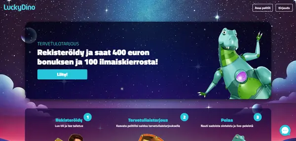 Screenshot of LuckyDino Casino Casino website