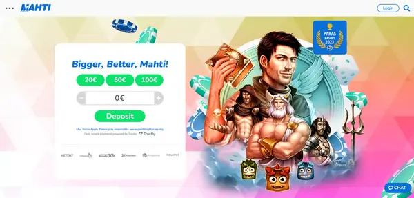 Screenshot of Mahti Casino Casino website