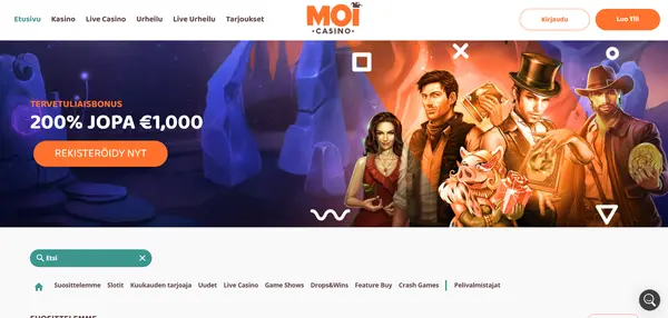 Screenshot of Moi Casino Casino website