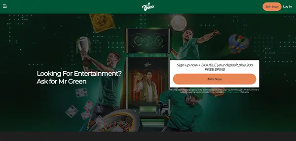 Screenshot of Mr Green Casino Casino website