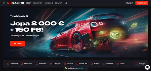 Screenshot of N1 Casino Casino website