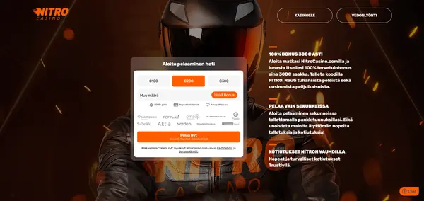 Screenshot of Nitro Casino Casino website