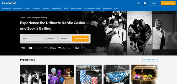 Screenshot of NordicBet Casino Casino website