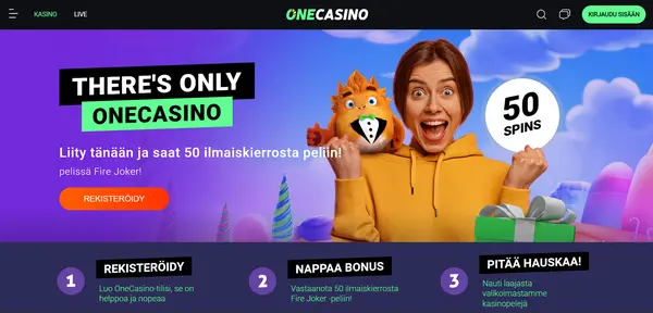Screenshot of One Casino Casino website