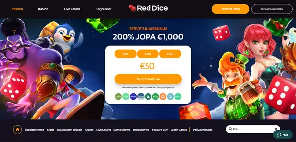 Screenshot of Red Dice Casino Casino website