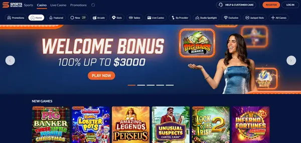 Screenshot of SIA Casino Casino website