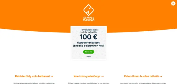Screenshot of Simple Casino Casino website