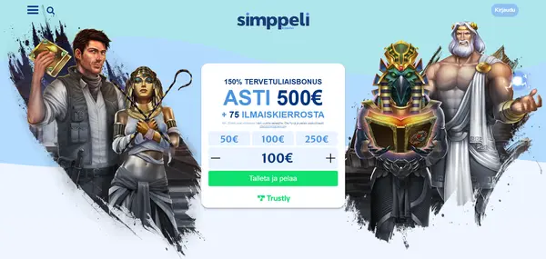 Screenshot of Simppeli Casino Casino website