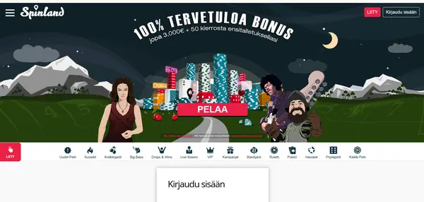 Screenshot of Spinland Casino Casino website