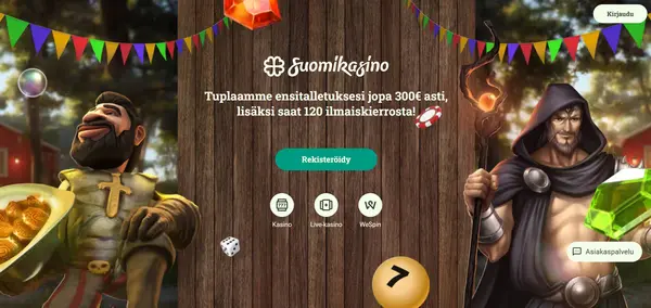 Screenshot of Suomikasino Casino website