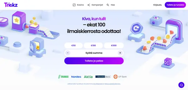 Screenshot of Trickz Casino Casino website