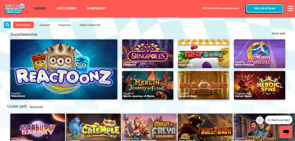 Screenshot of TurboVegas Casino Casino website