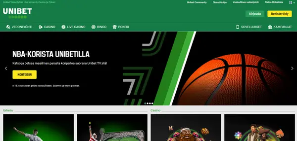 Screenshot of Unibet Casino Casino website