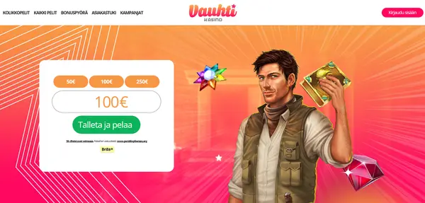 Screenshot of Vauhti Casino Casino website