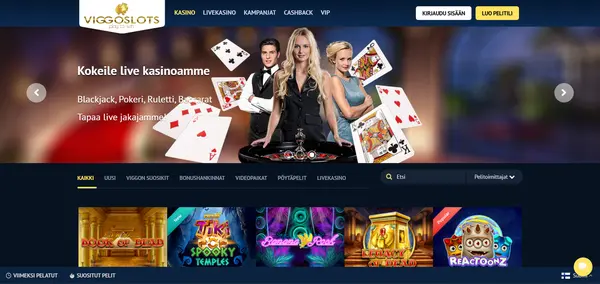 Screenshot of Viggoslots Casino Casino website